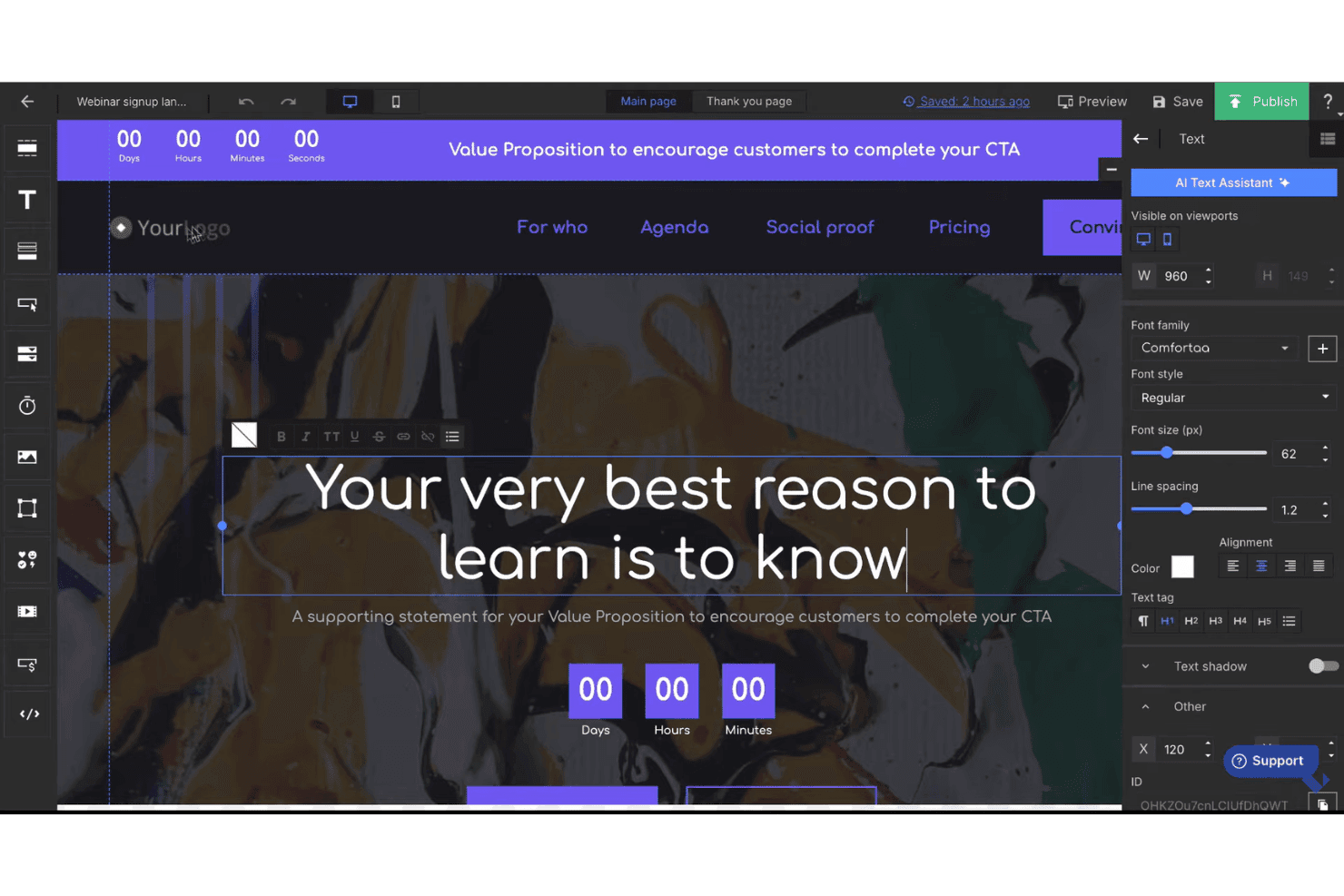 Landingi landing page editor