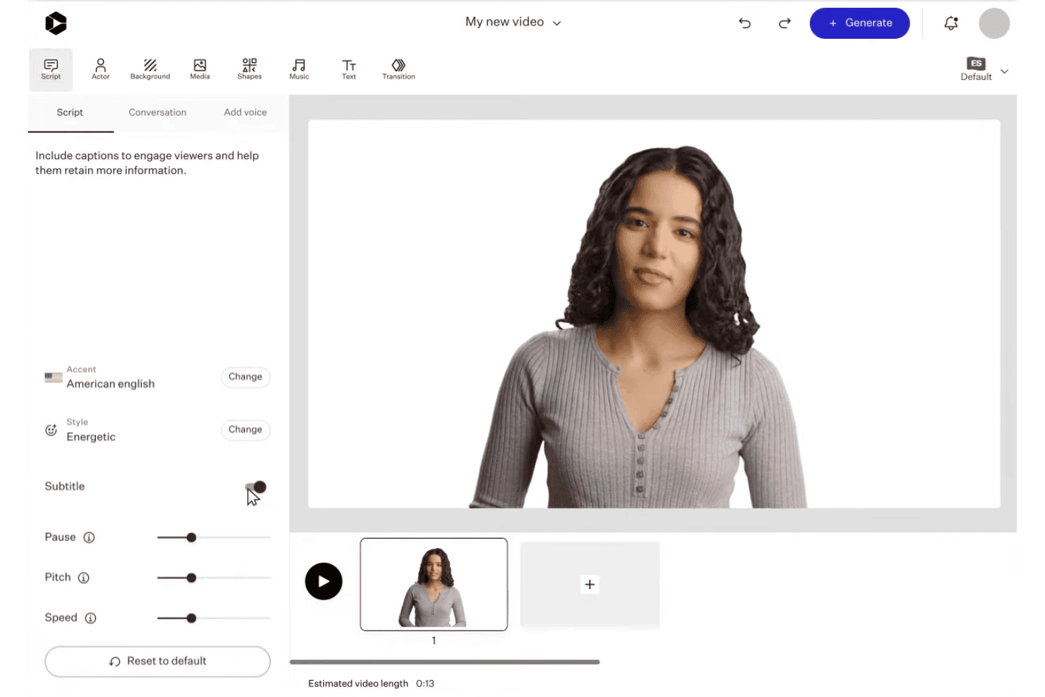 Colossyan AI avatar presentation editor
