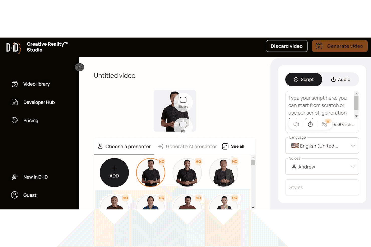 D-ID talking head video editor