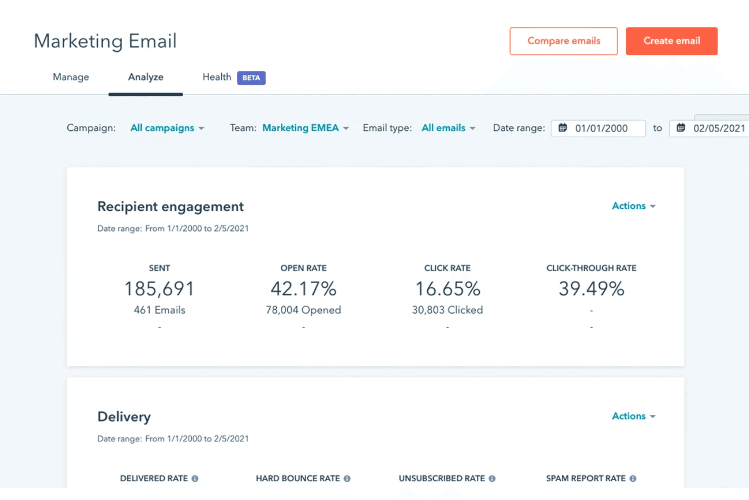 HubSpot screenshot