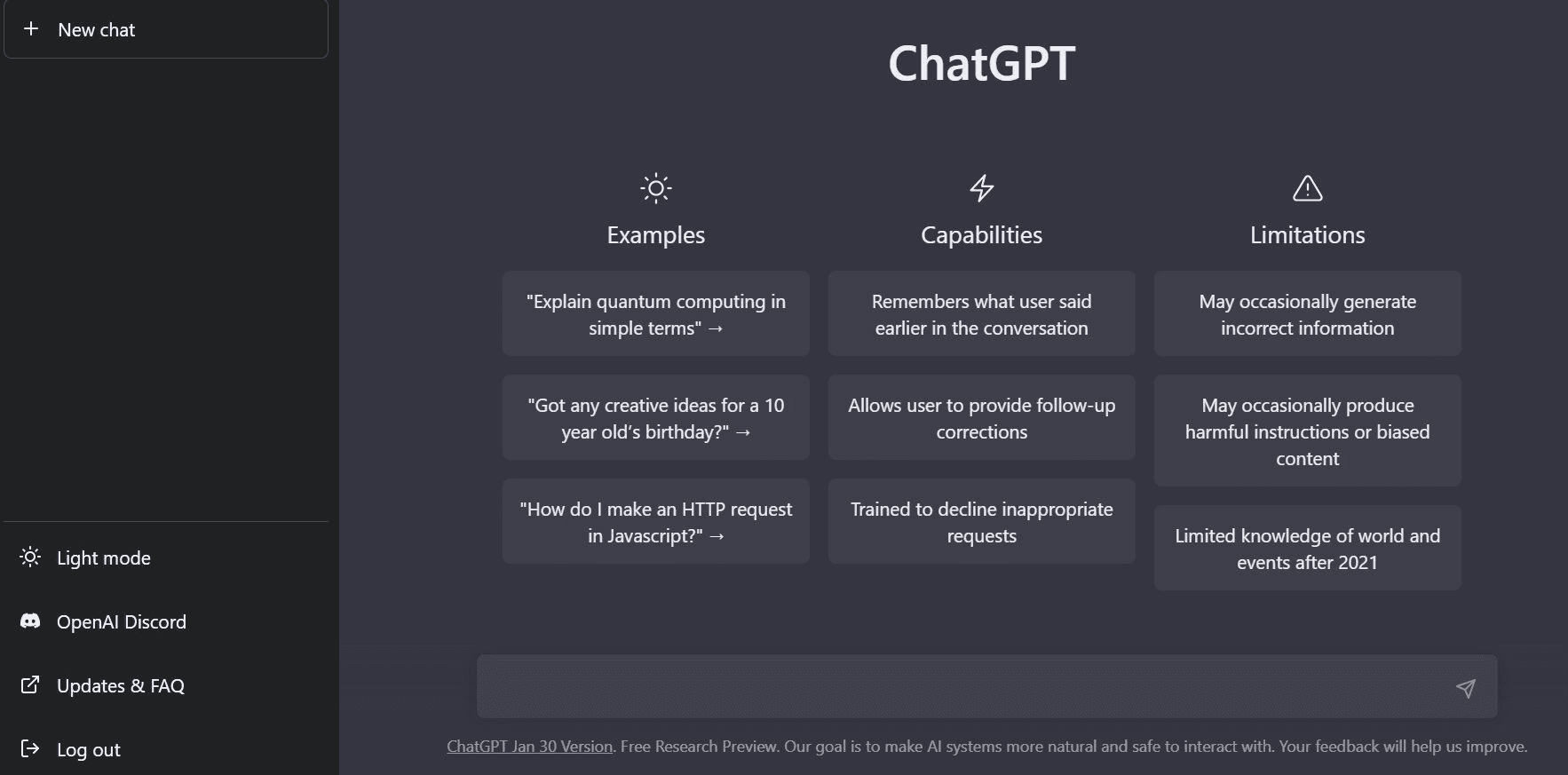 ChatGPT screenshot