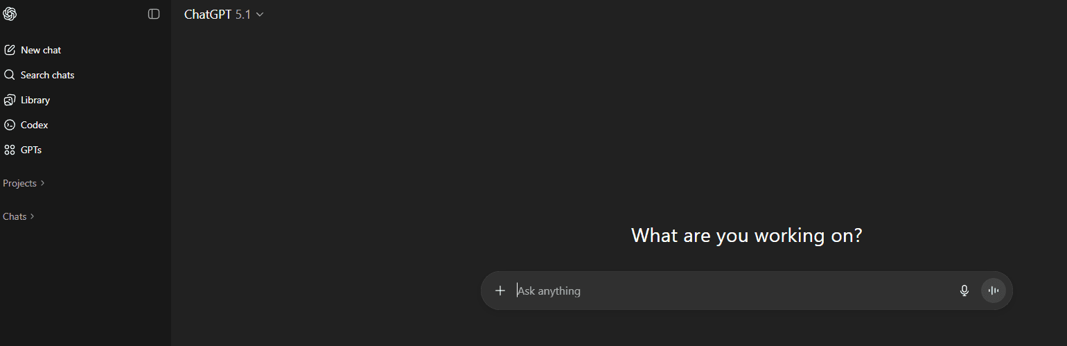 ChatGPT screenshot