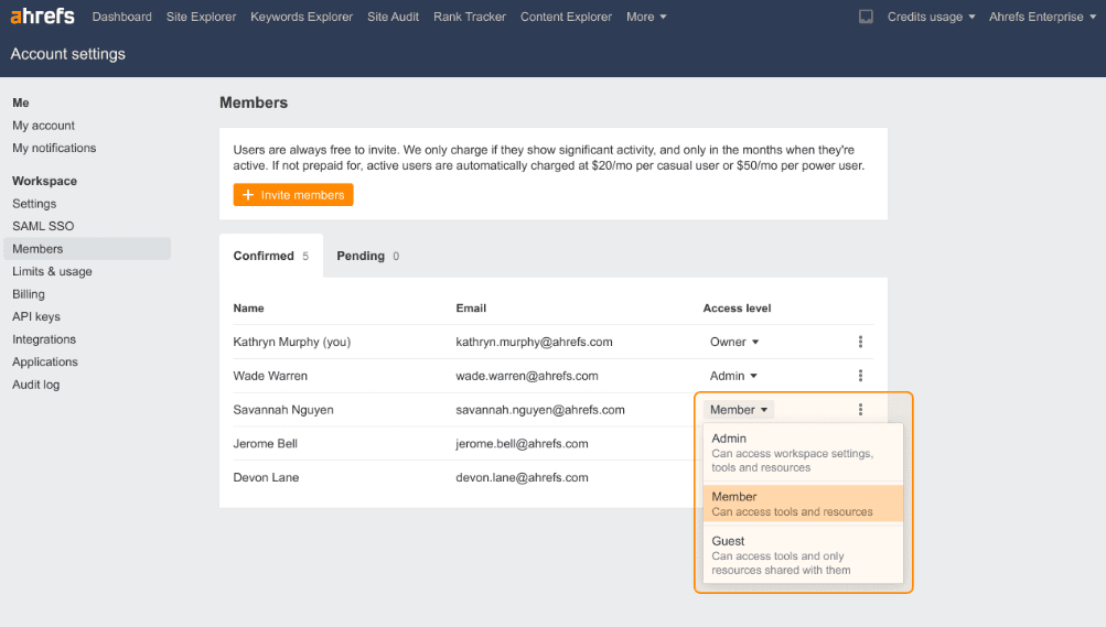 Ahrefs screenshot