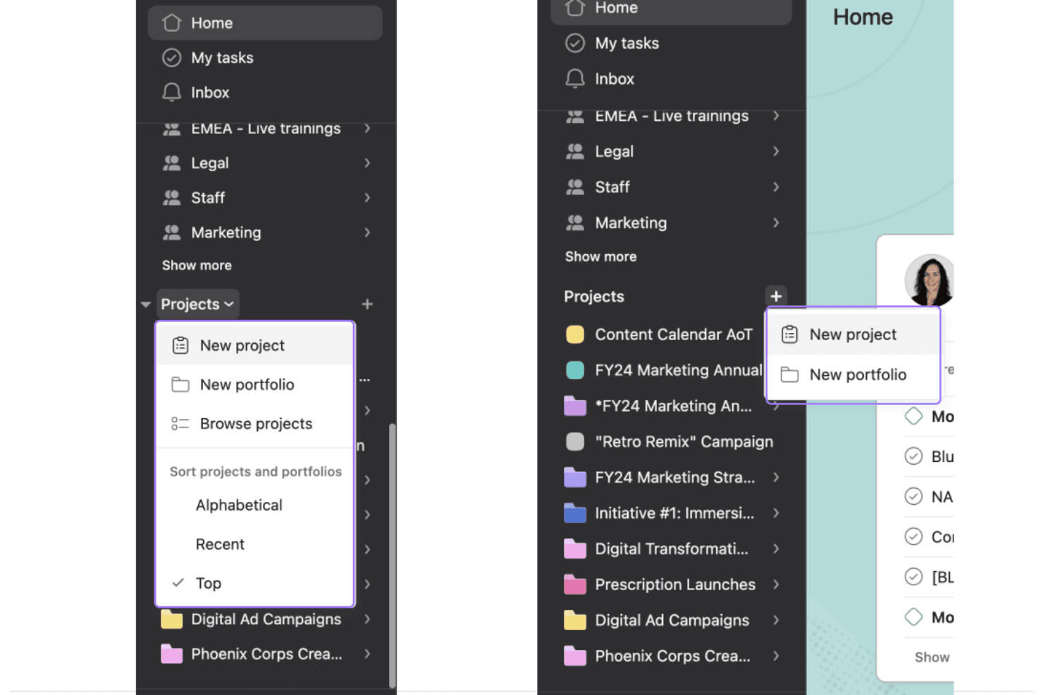 Asana screenshot