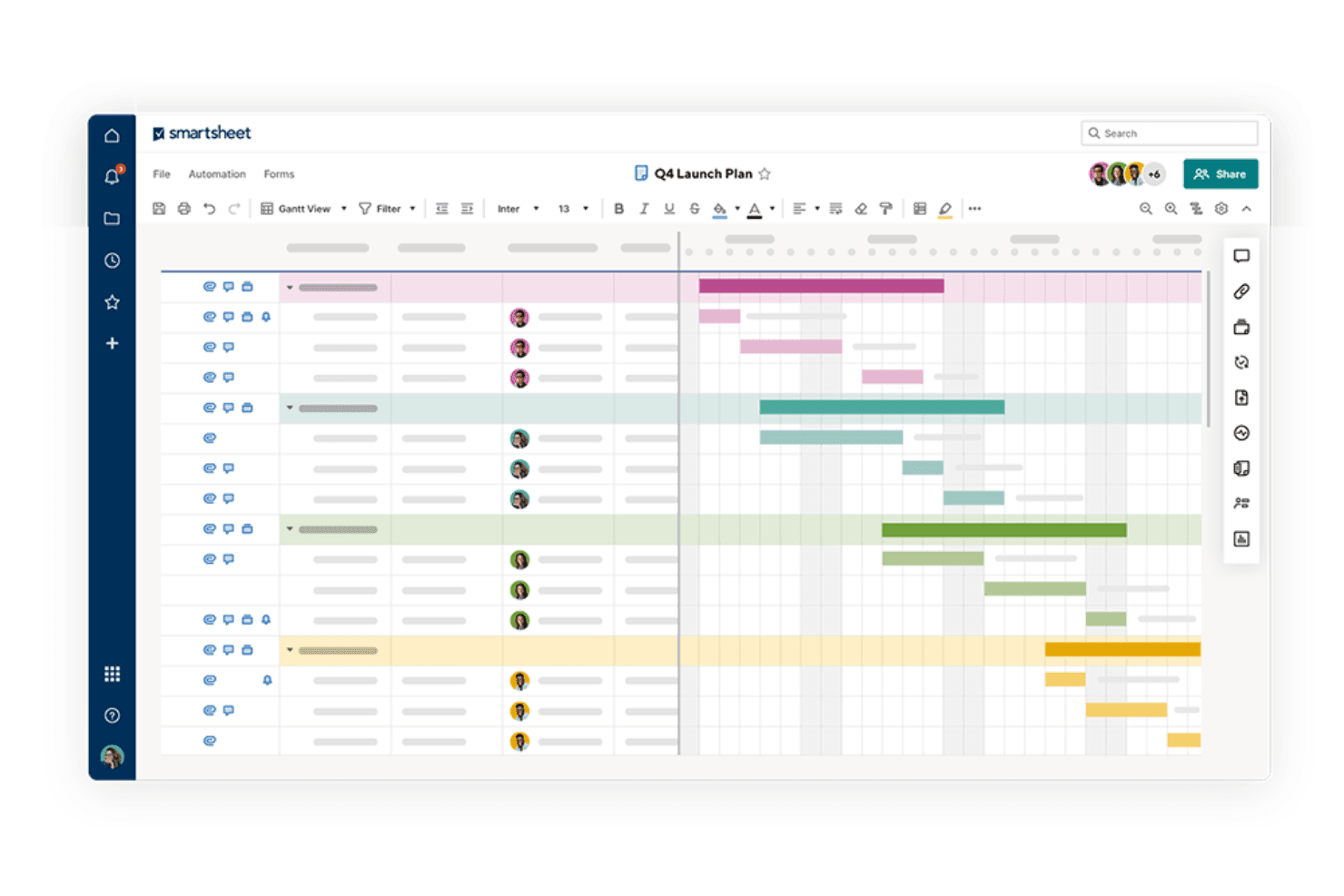 Smartsheet screenshot