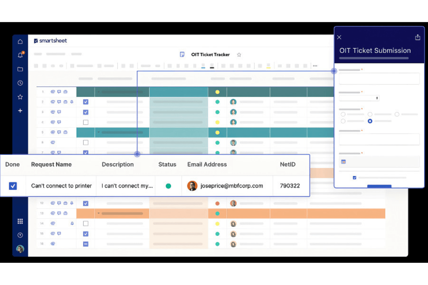 Smartsheet screenshot