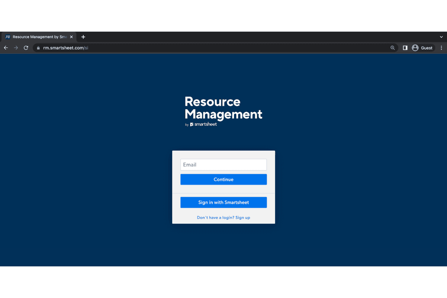 Smartsheet screenshot
