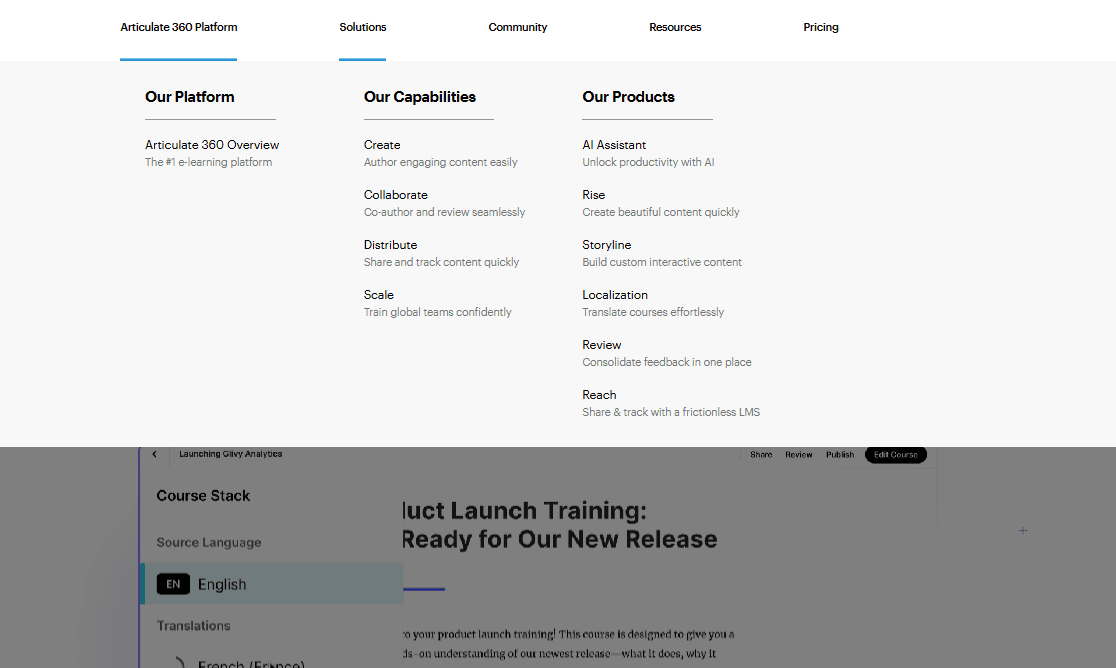 Articulate 360 screenshot