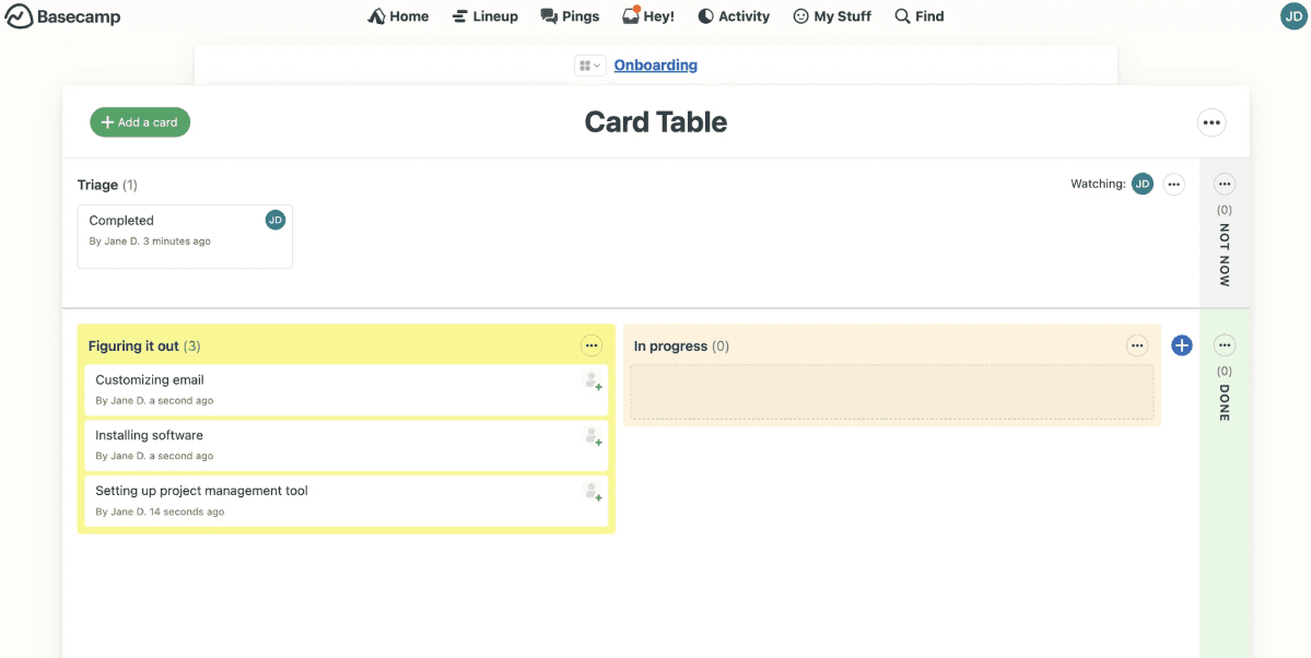 Basecamp screenshot
