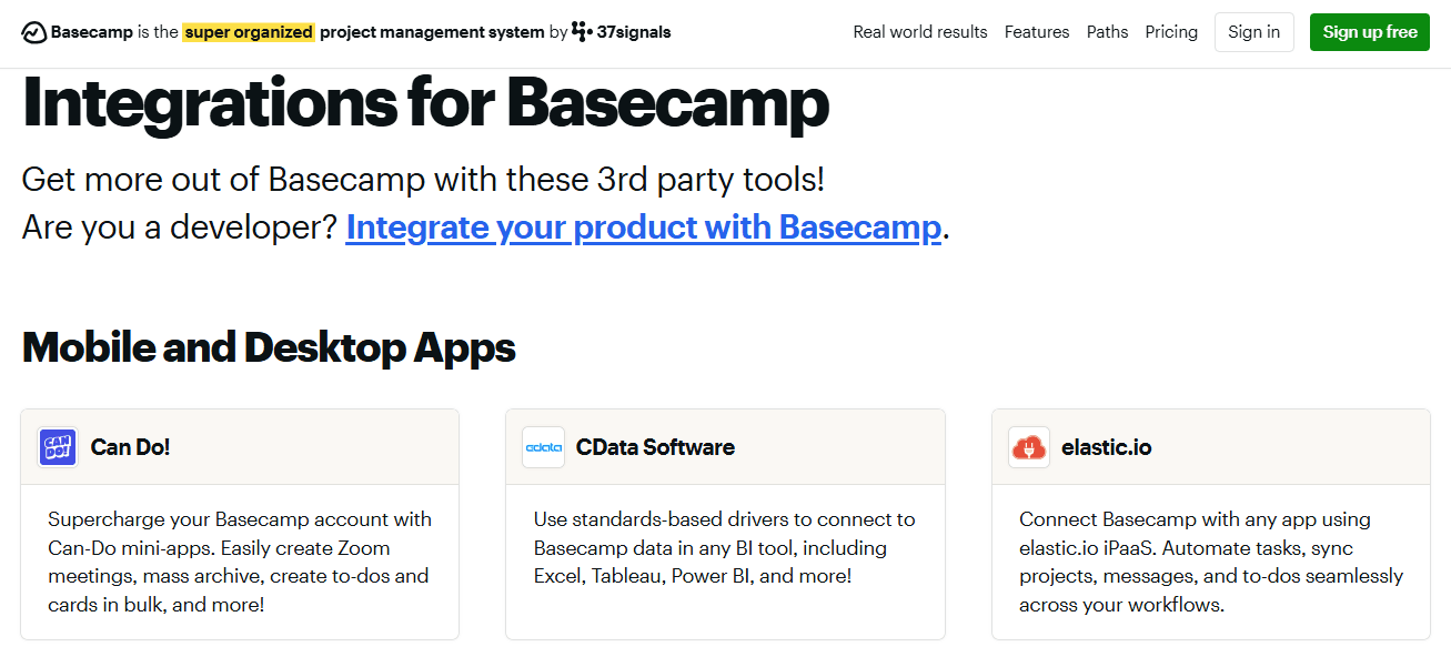 Basecamp screenshot