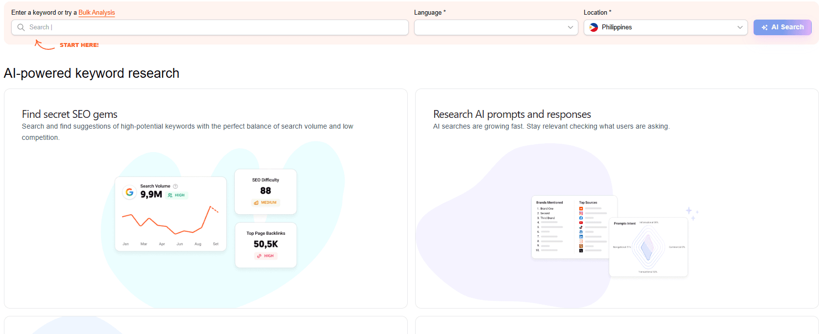 Ubersuggest screenshot