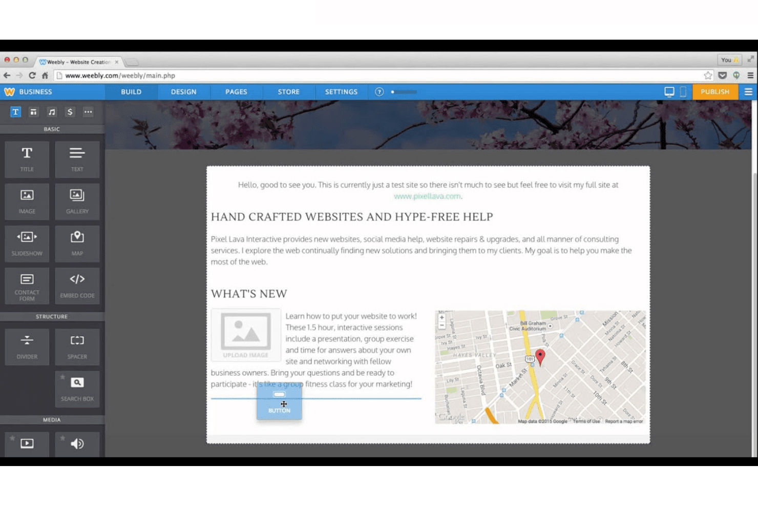 Weebly screenshot