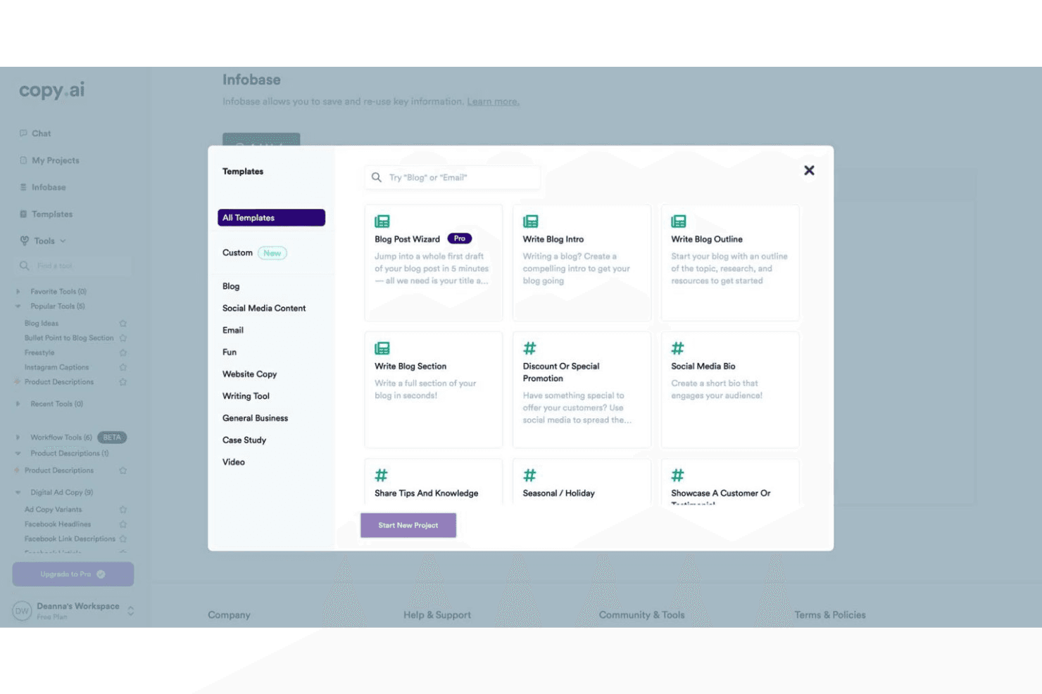 Copy.ai screenshot