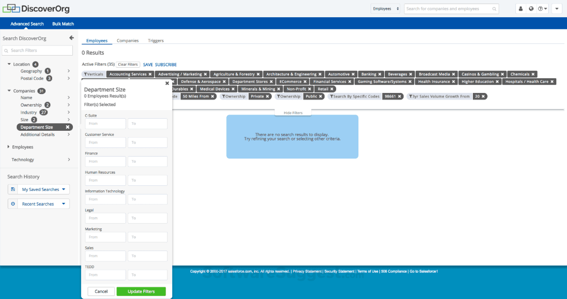 DiscoverOrg screenshot