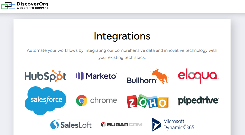 DiscoverOrg screenshot