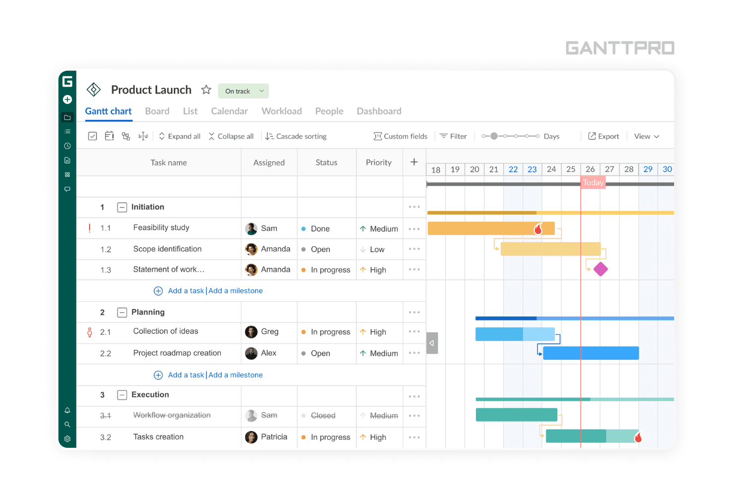 GanttPRO screenshot