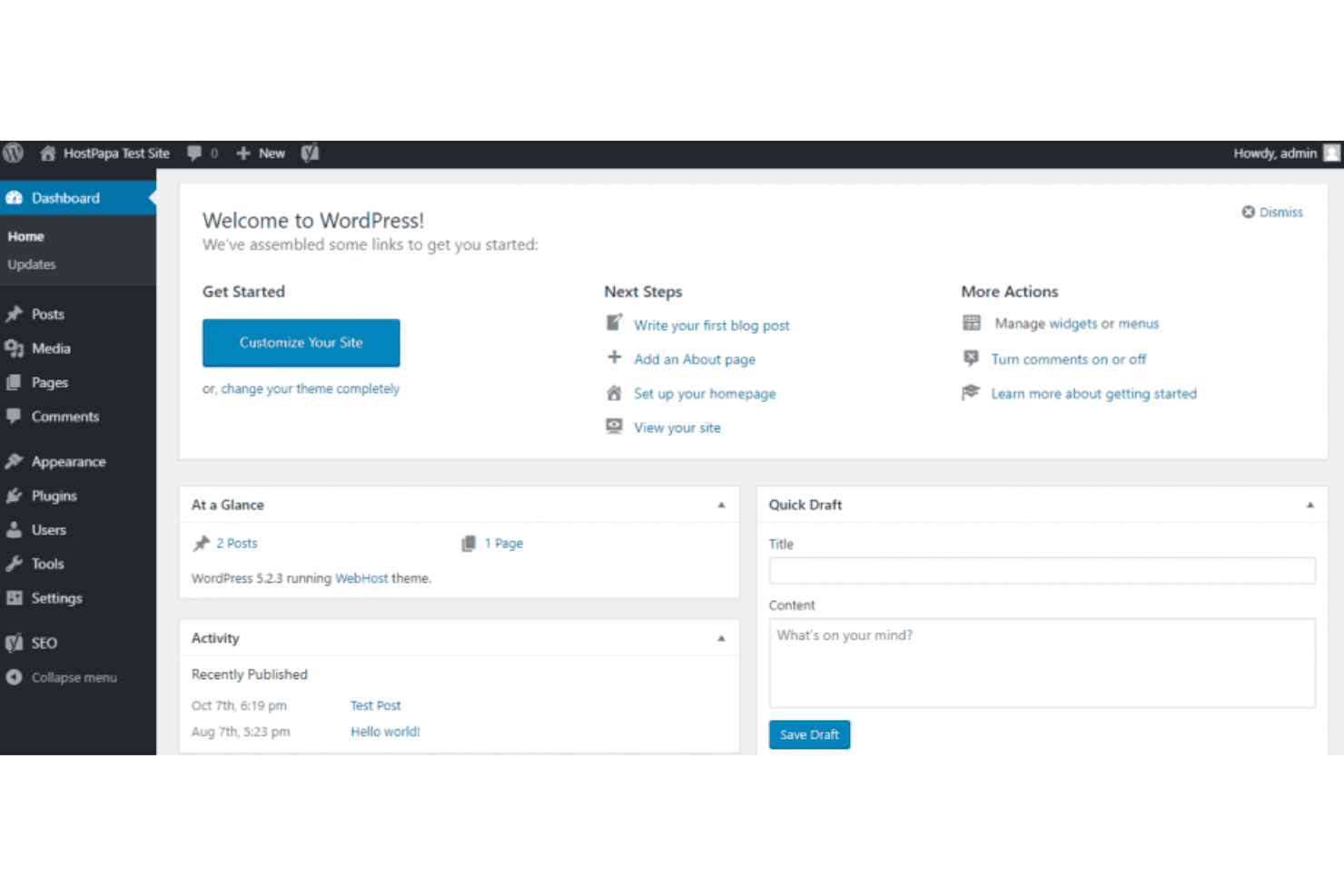 HostPapa screenshot