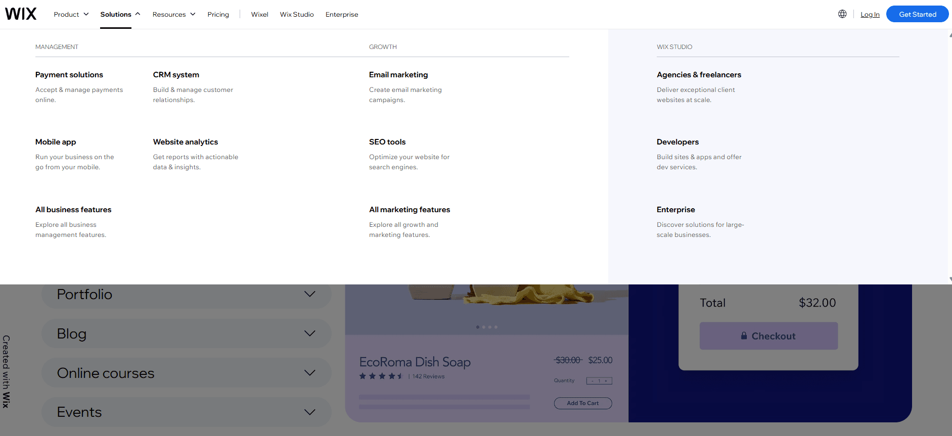 Wix screenshot
