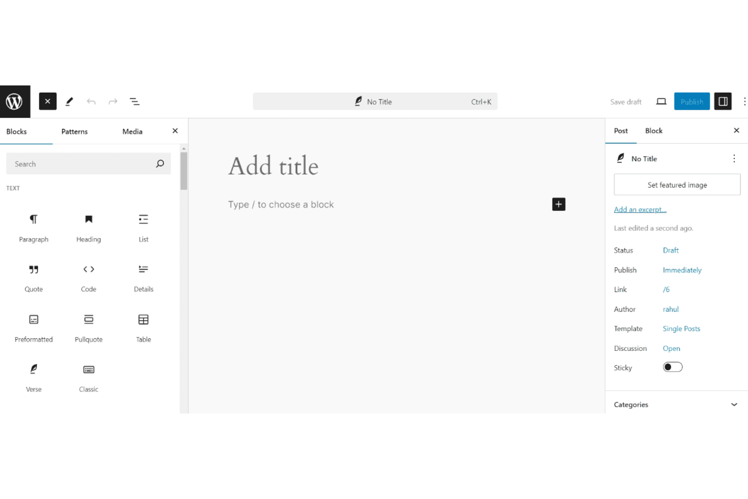 WordPress screenshot