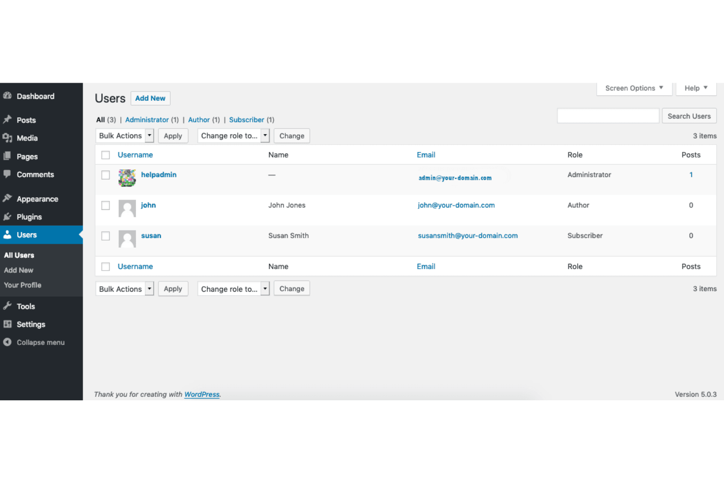 WordPress screenshot