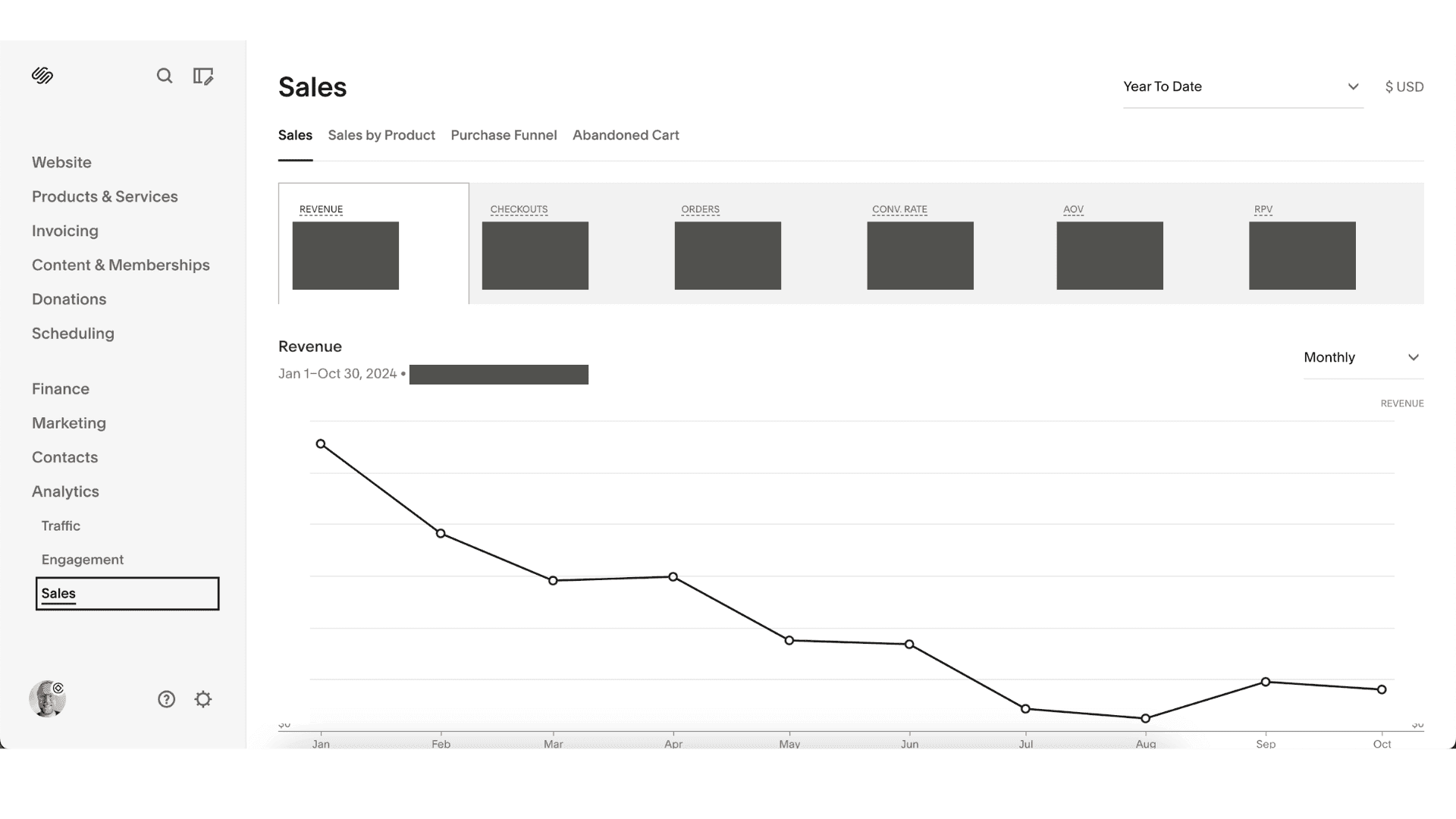 Squarespace screenshot