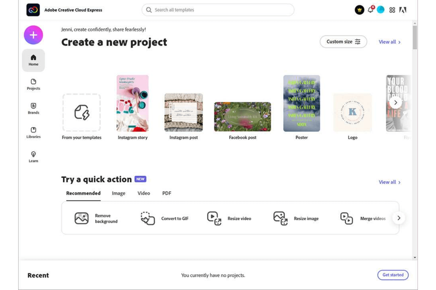 Adobe Express screenshot