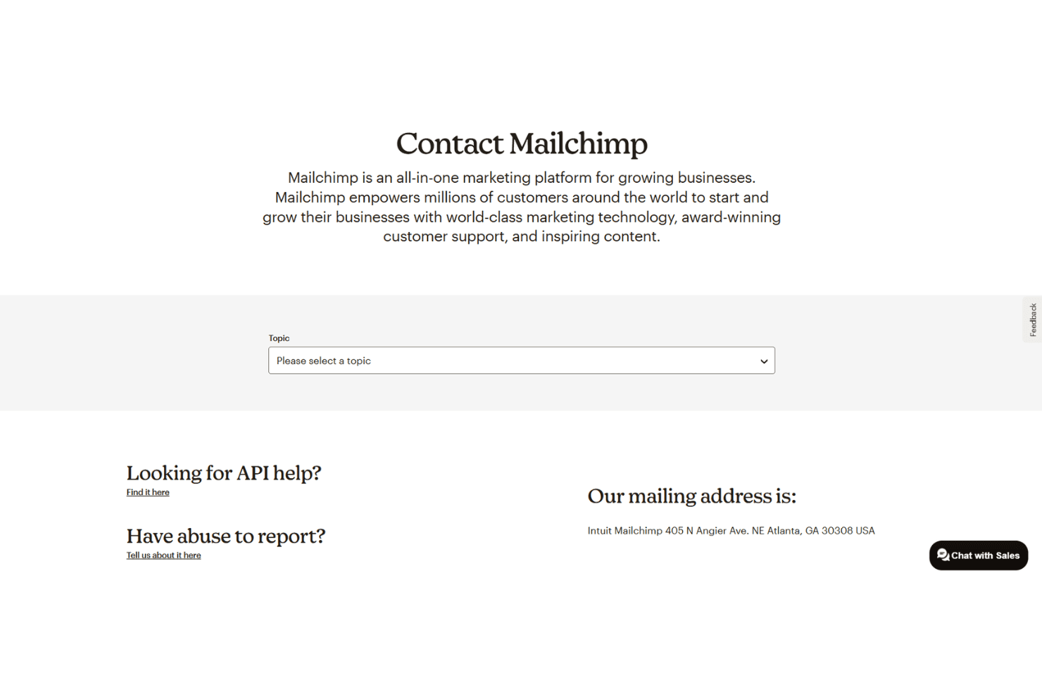 Mailchimp screenshot