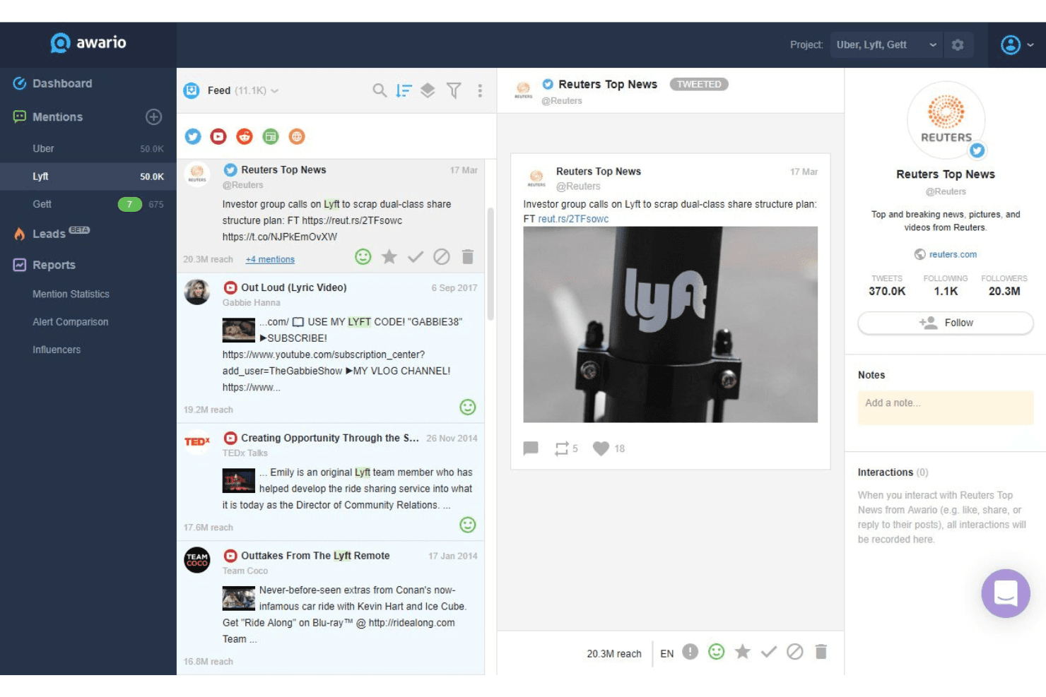 Awario screenshot