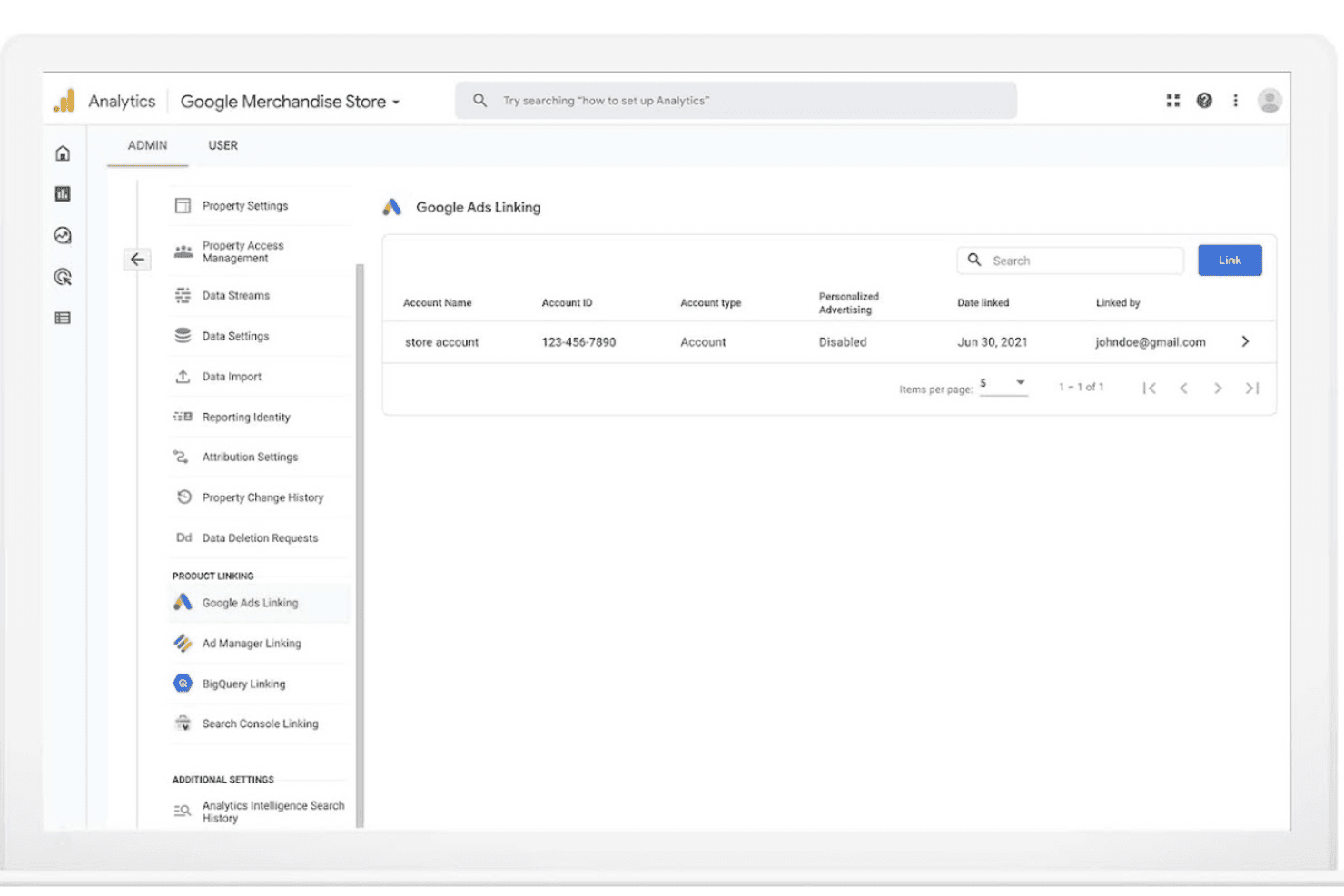 Google Analytics screenshot