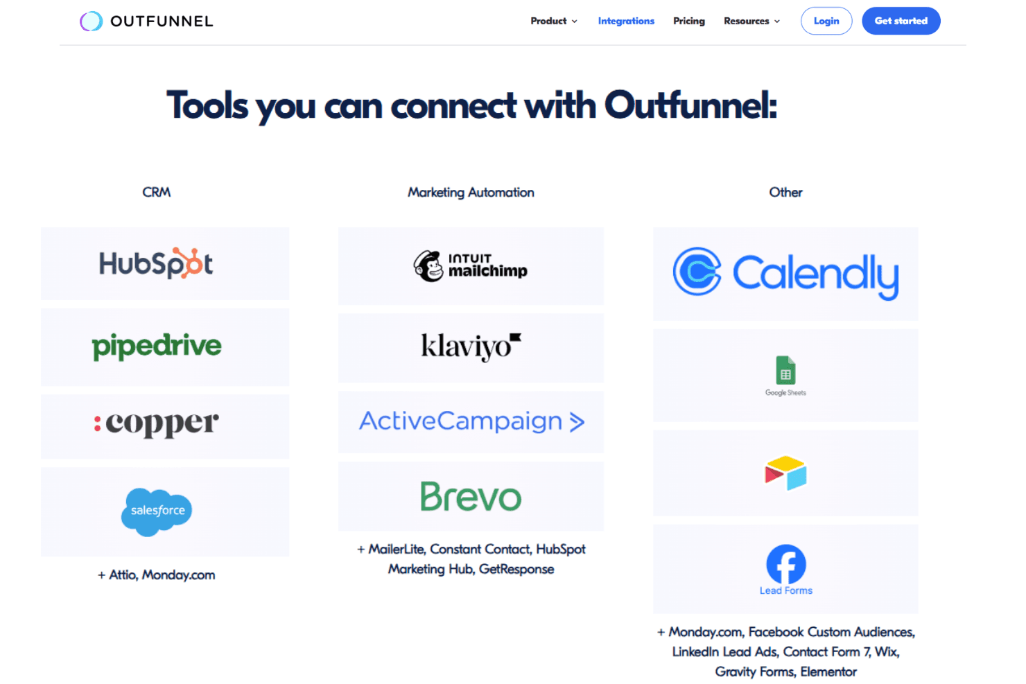 Outfunnel screenshot