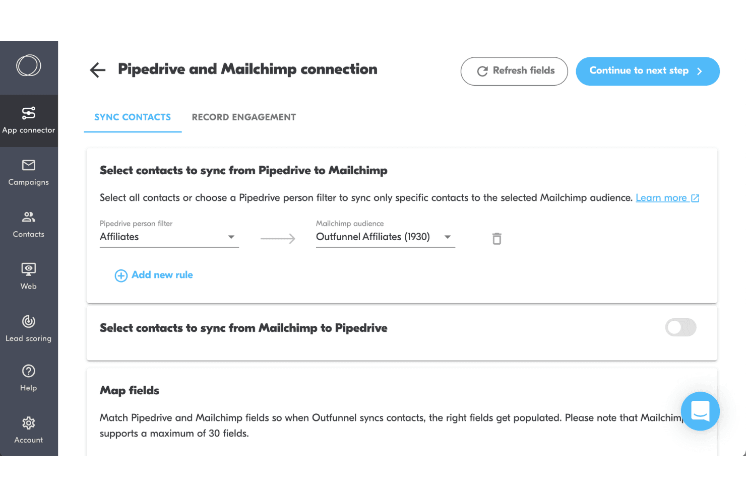 Outfunnel screenshot