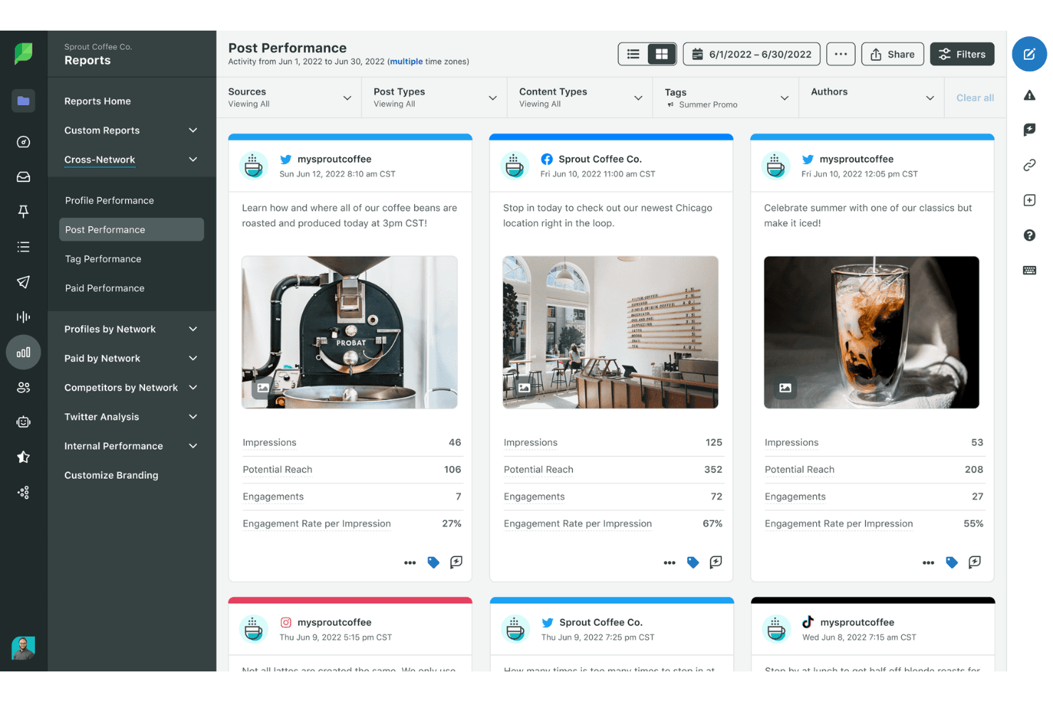Sprout Social helps teams manage, schedule, and analyze social media.