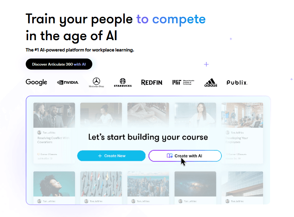 Articulate 360 AI drafts, rewrites, and polishes course text in-app.