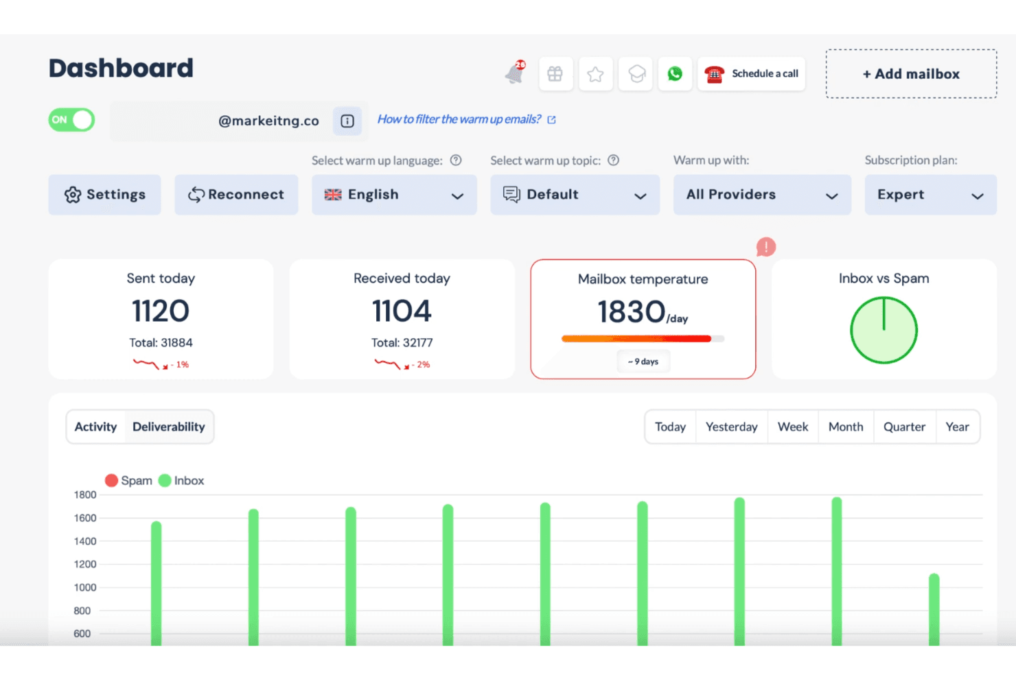 Warmy improves email deliverability through automated inbox warm-up.
