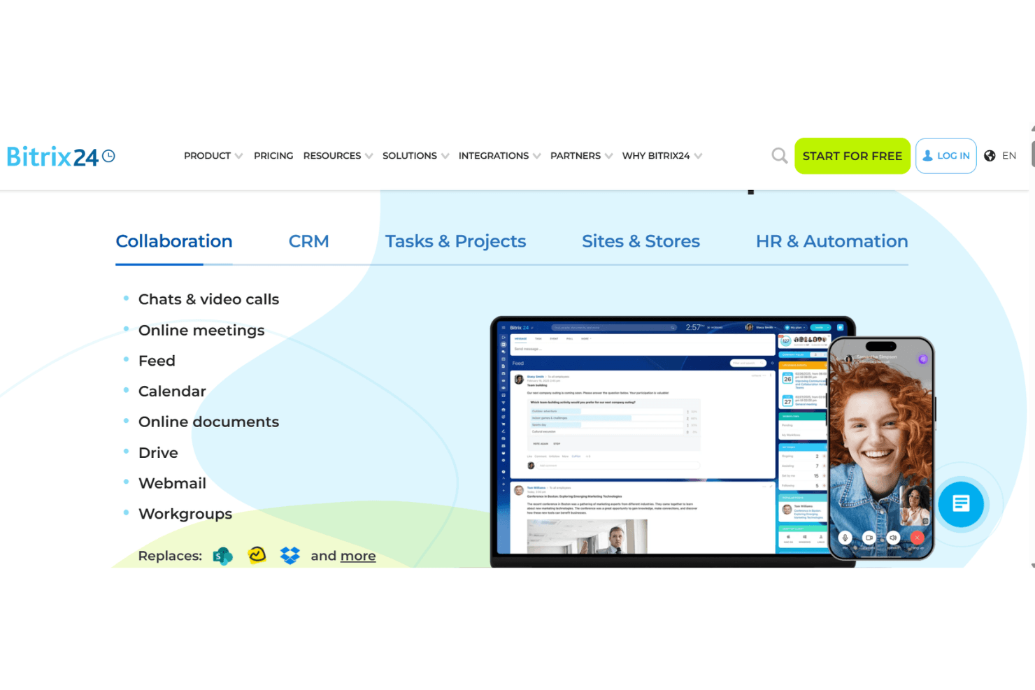 Bitrix24 is an all-in-one platform for managing business data, collaboration, and workflows.