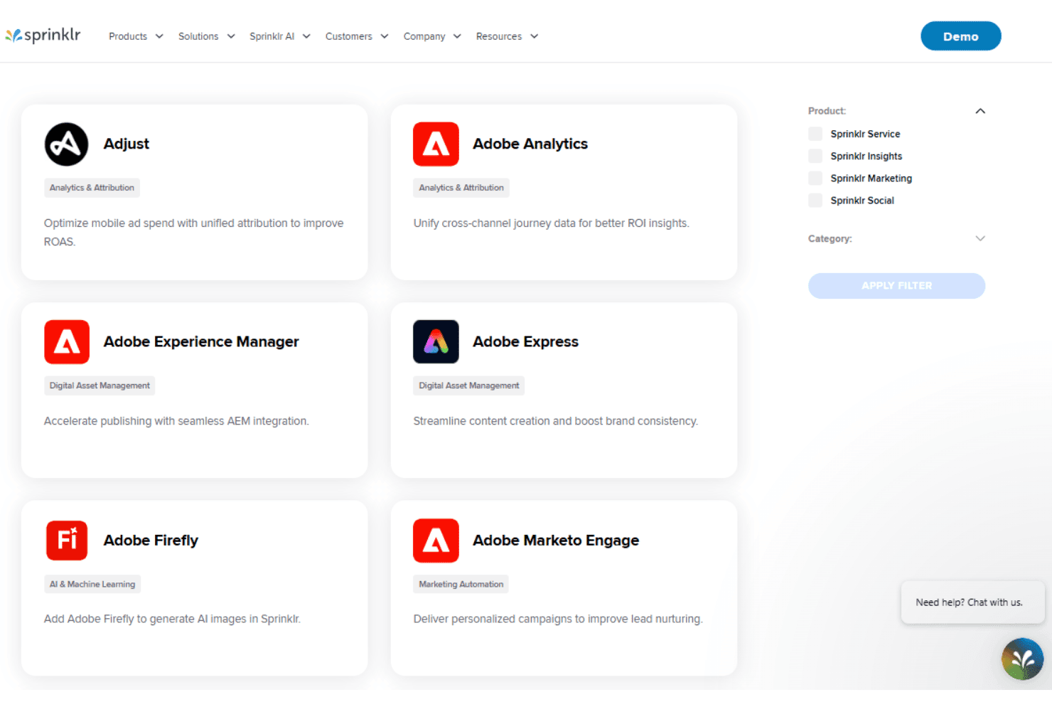Sprinklr integrations with Salesforce, Jira, Power BI, Adobe, and Okta.