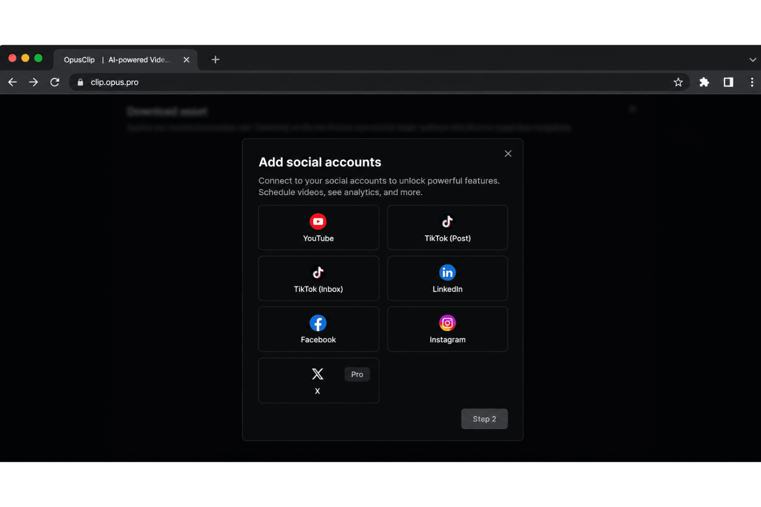 OpusClip integrations with YouTube, TikTok, Instagram, Zoom, and Zapier.