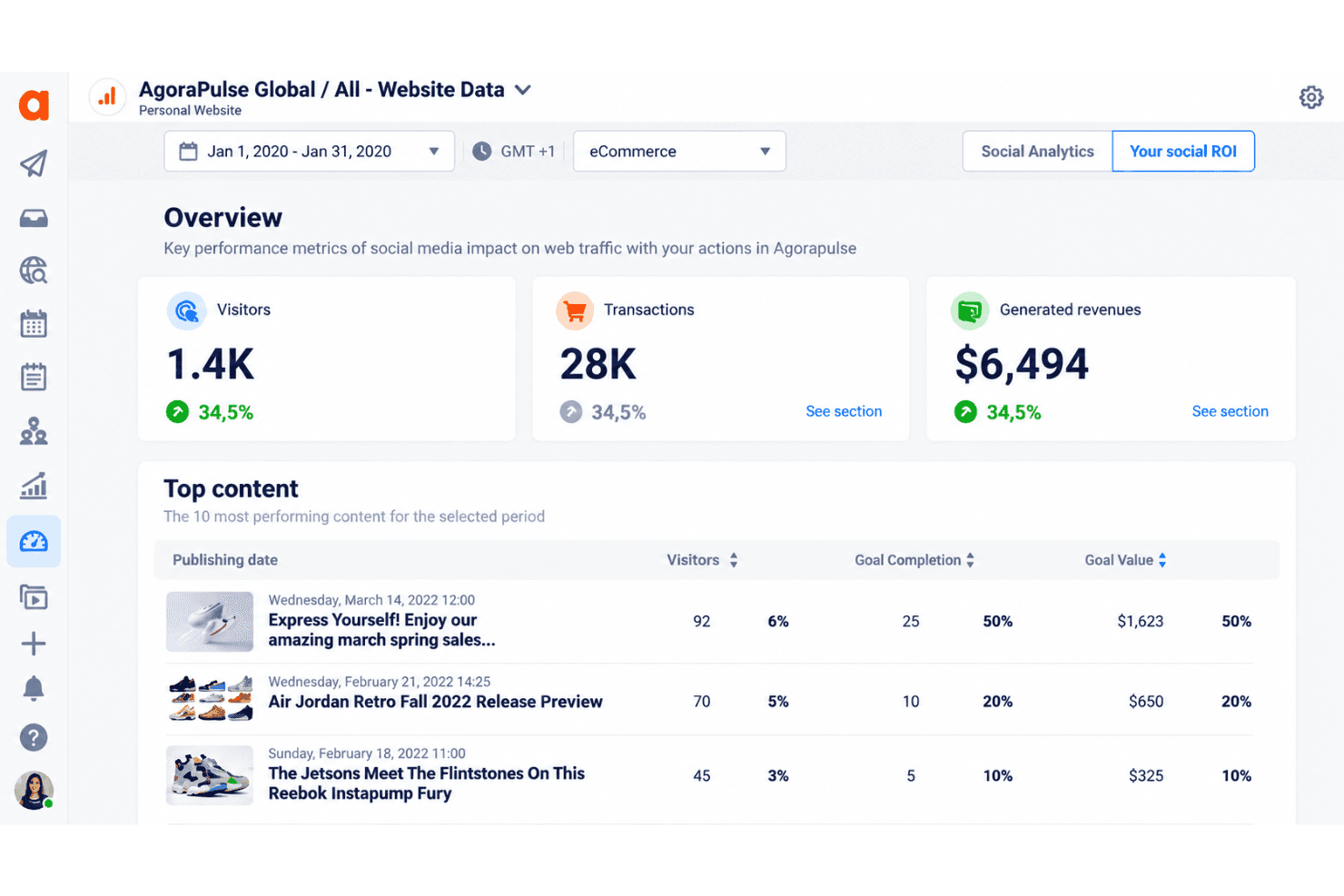 Archie by Agorapulse interface for creating, reviewing, and scheduling social content.