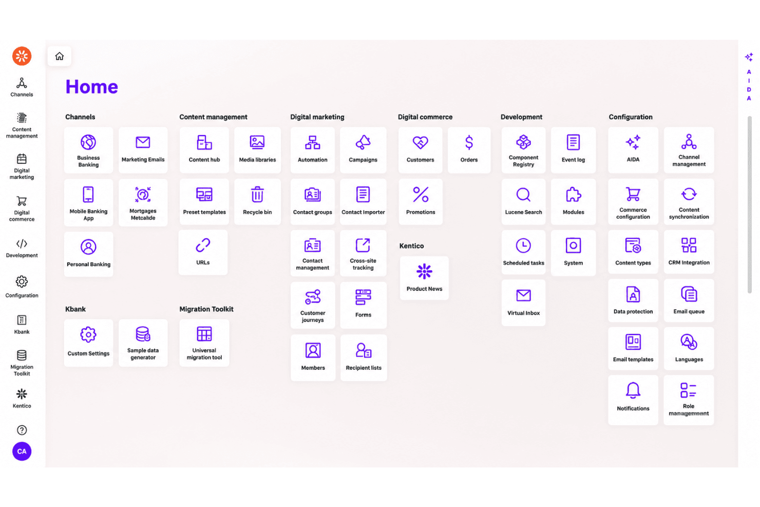 Kentico unifies content management, digital marketing, and multichannel publishing.