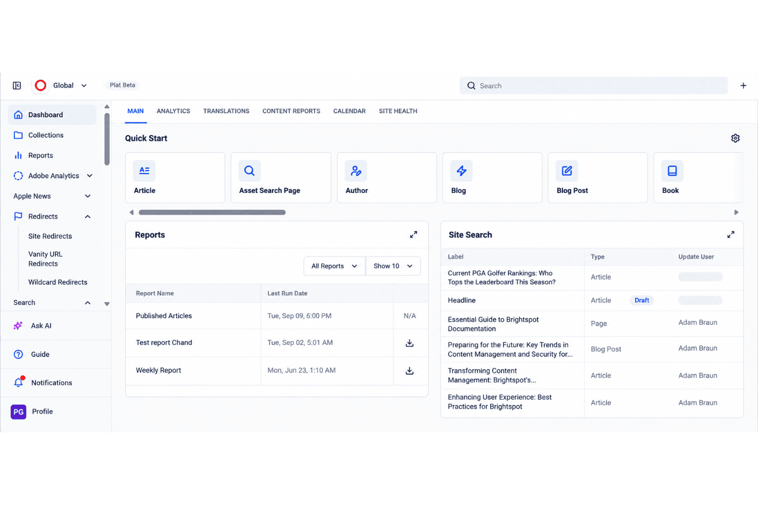 Brightspot streamlines enterprise content management with multisite and multichannel publishing.