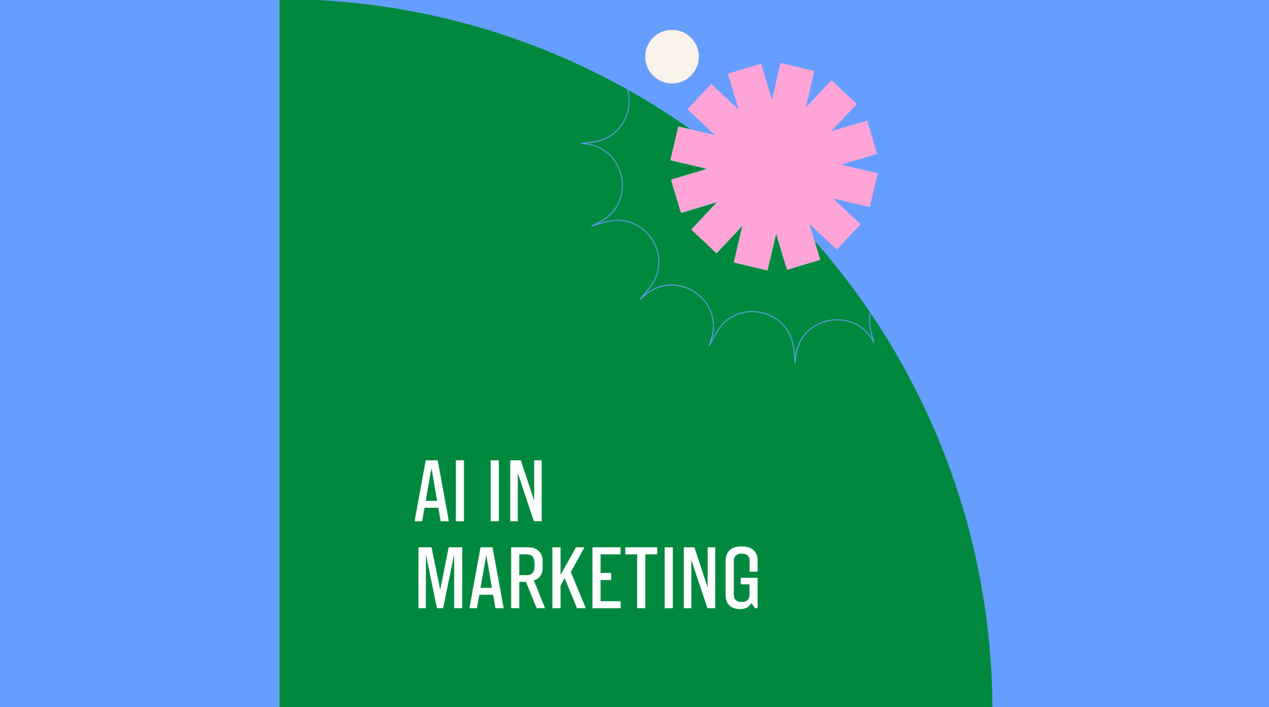 Ai in marketing text on purple and green background