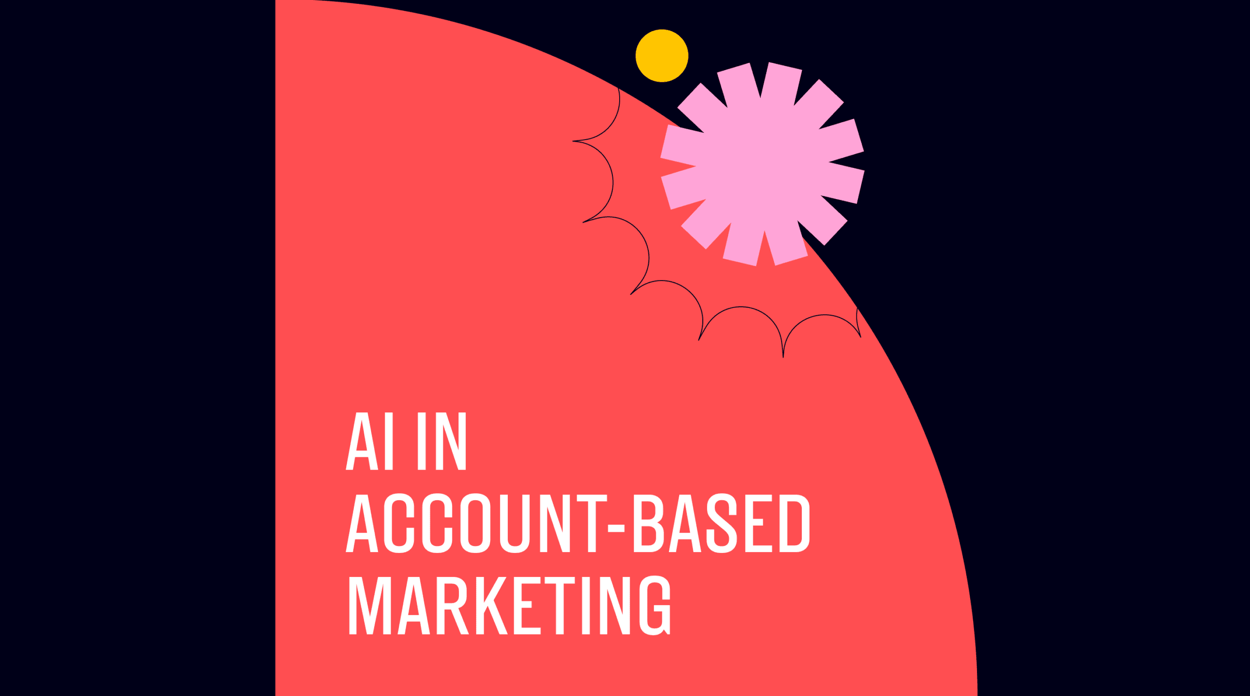 Ai in account based marketing text on red and black background