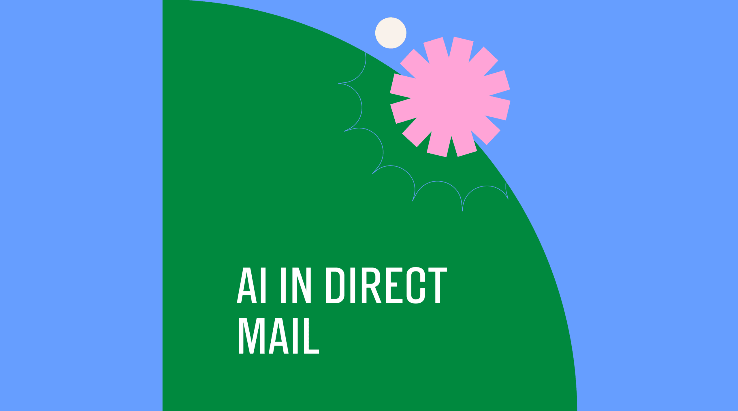 Ai in direct mail text on blue and green background