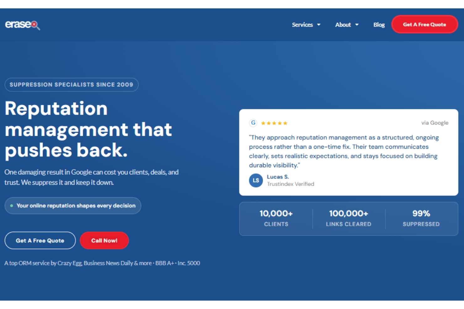 screenshot - Erase.com Review: Pros, Cons, Features and Pricing Guide