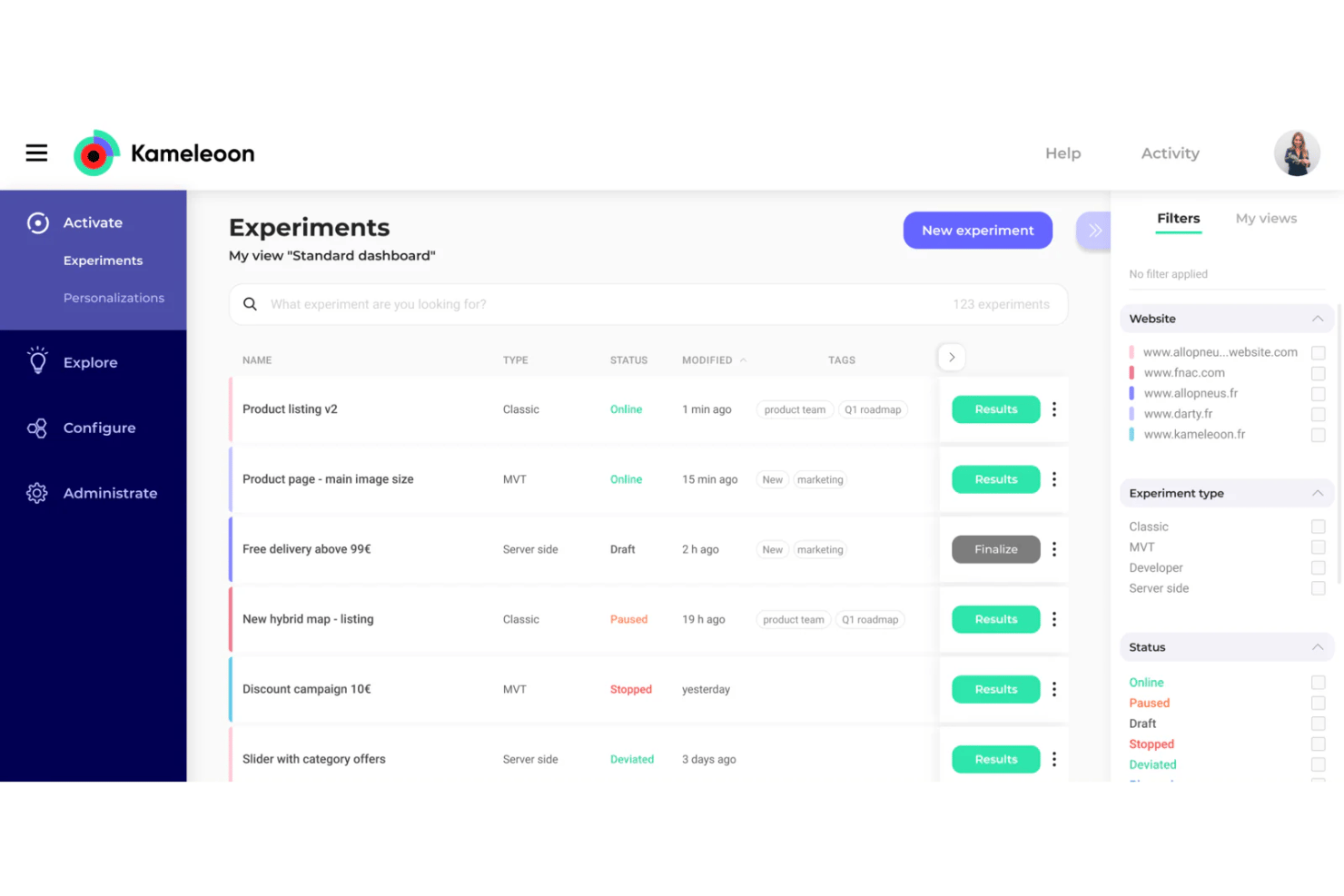 Kameleoon helps teams run privacy-focused A/B testing at scale.
