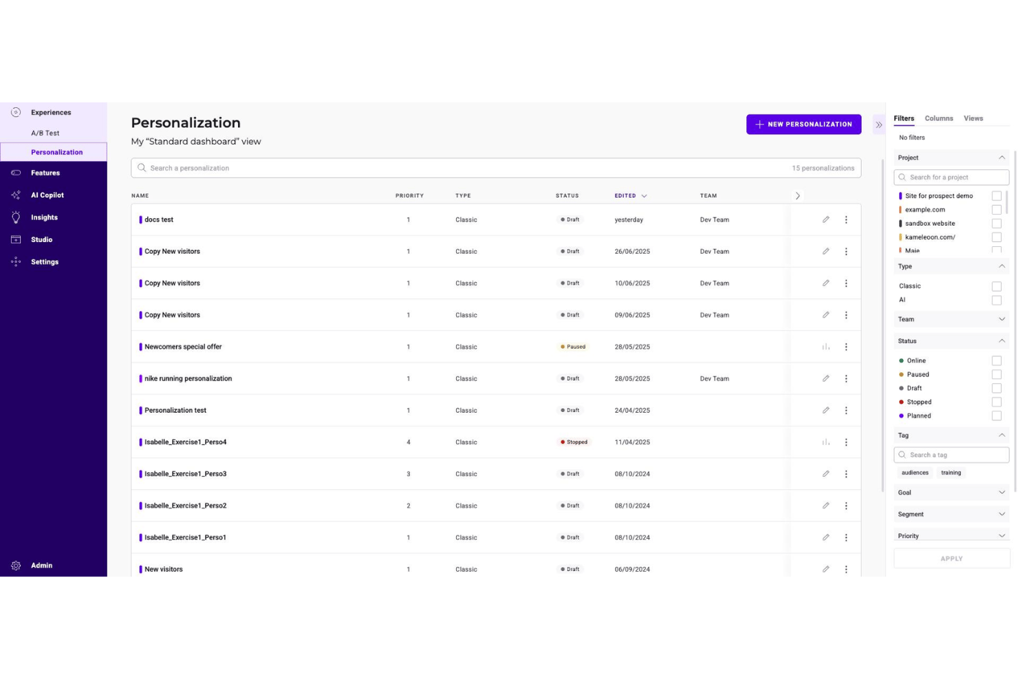 screenshot - Kameleoon Review: Pros, Cons, Features and Pricing Explained