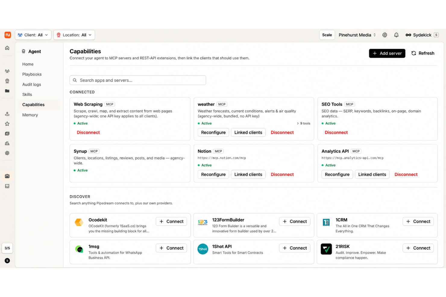 Synup developer platform with API, MCP, and location data tools.