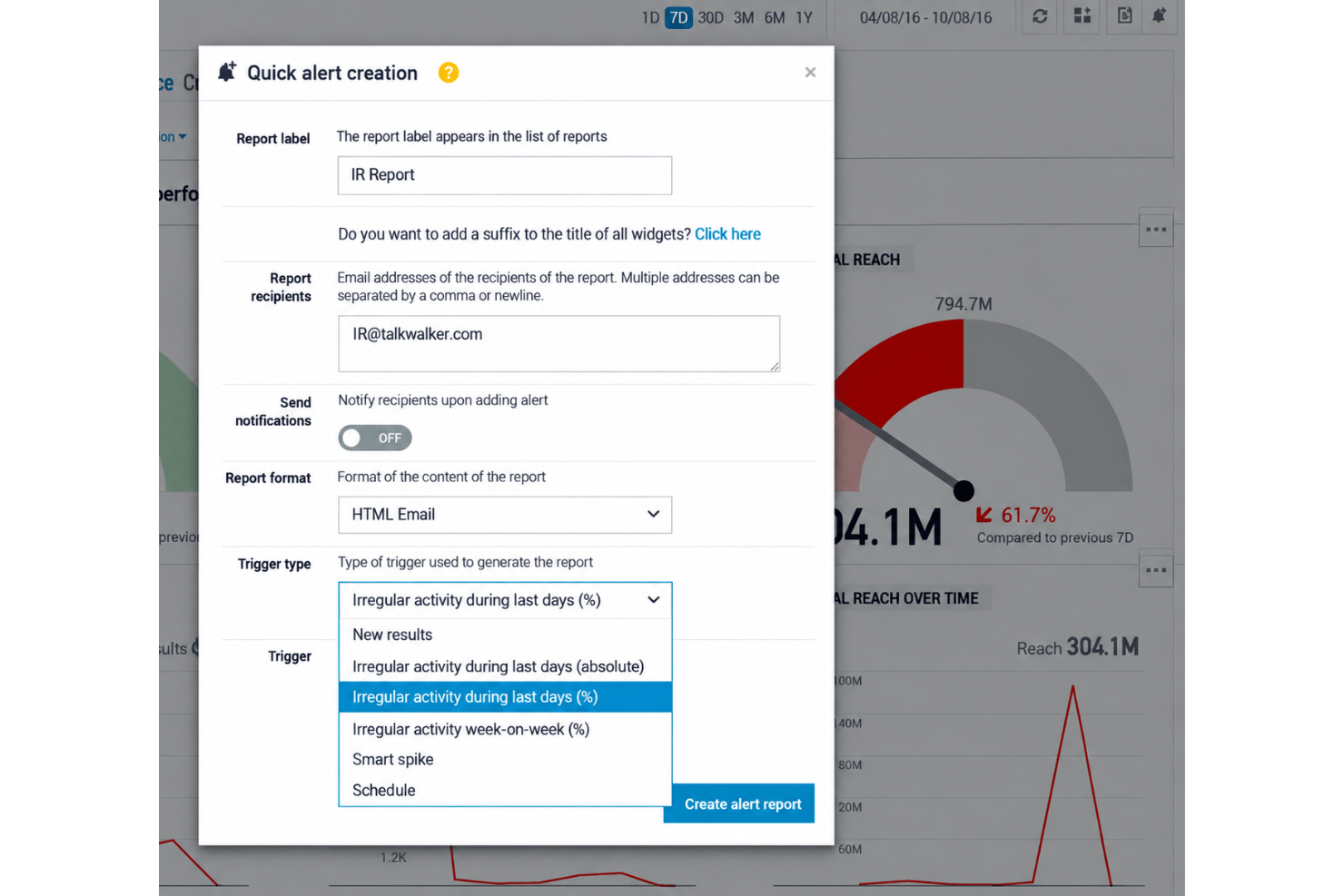 Lumen by Talkwalker alerts with keywords, mentions, and notifications.