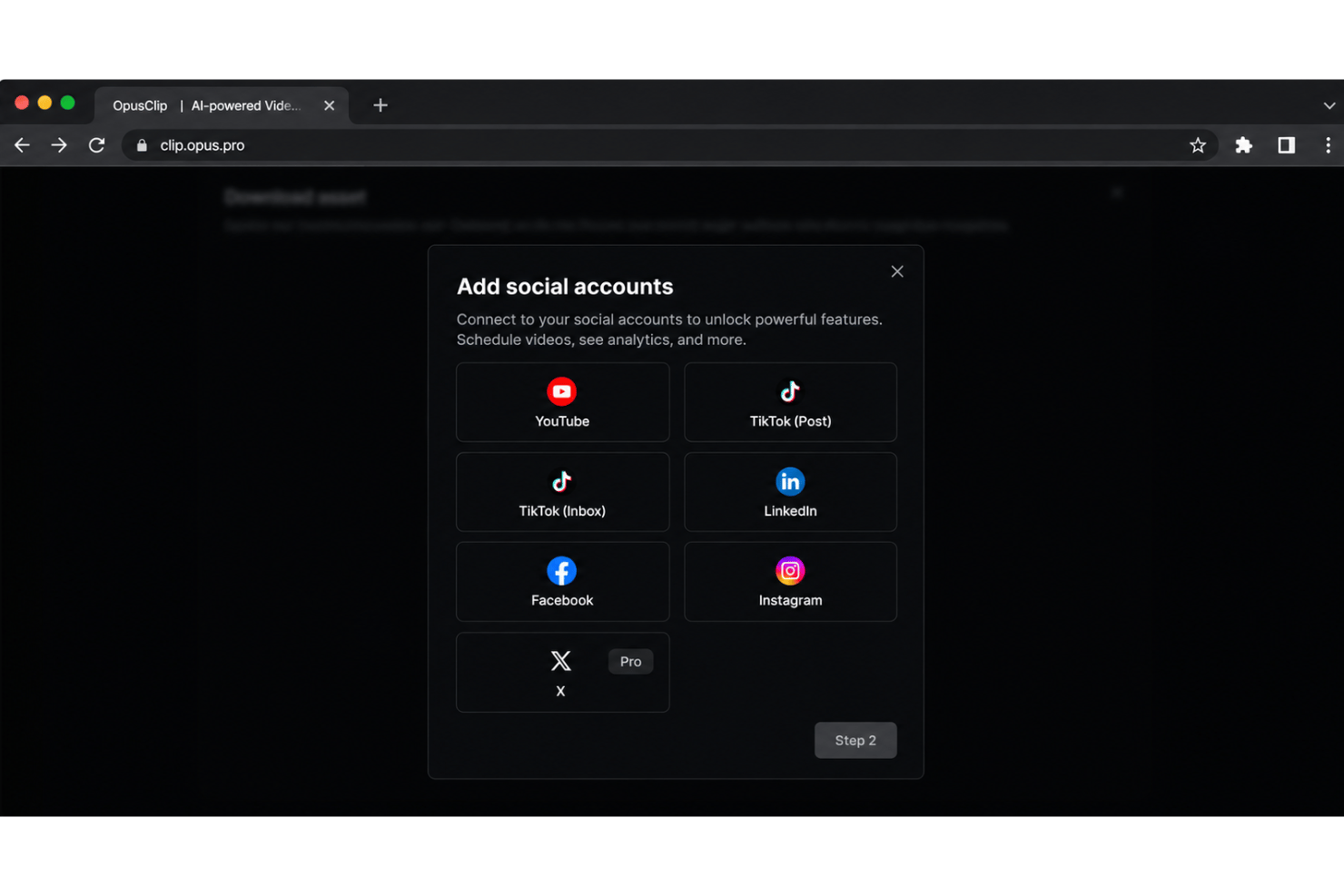 OpusClip integrations with YouTube, TikTok, Instagram, Zoom, and Zapier.