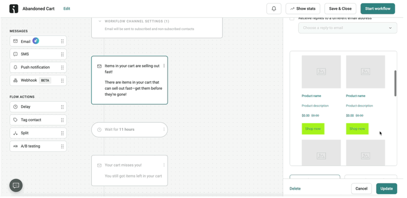 Omnisend's Enhanced Email Preview In Automations Builder
